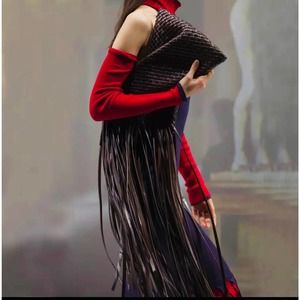 NWT Luxury Long Tassel Clutch Bag